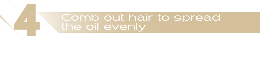 Thumbnail of a text statement: 4 - Comb out hair to spread the oil evenly
