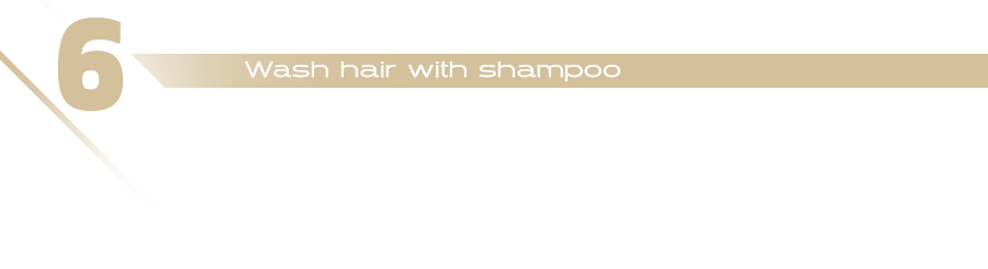 Text statement: 6 - Wash hair with shampoo